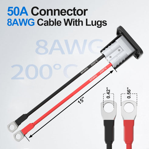 50 Amp Battery Quick Connect/Disconnect Connector 6 to 12 Gauge Battery Cable Connector Quick Disconnect Battery Terminal, 12V Wire Harness Plug C...