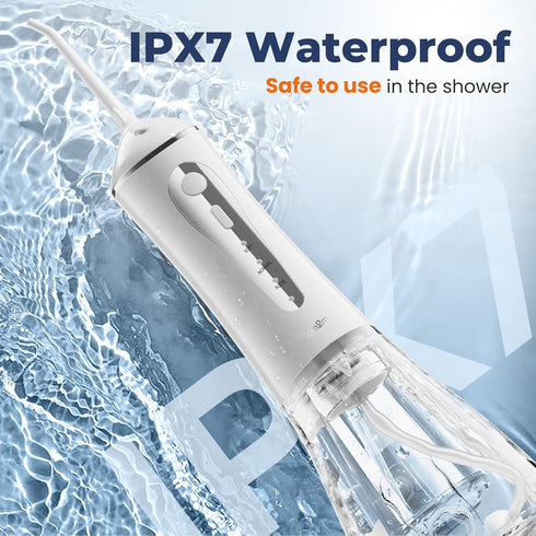 7AM2M Water Dental Flosser Cordless for Teeth,300ML Rechargeable Travel Portable Cleaner,with 6 Jet Tips and 3 Modes,IPX7 Waterproof Water Dental ...