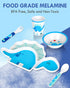 Lehoo Castle Toddler Plates and Bowls Set, Kids Dinnerware Set Includes Plate, Bowls, Toddler Utensils, Cup, Toddler Forks and Spoons, BPA Free, D...