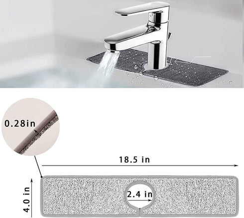 2Pcs Kitchen Sink Splash Guard, Faucet Mat for Kitchen Sink, Water Absorbent Pads Protector, Faucet Counter Sink for Kitchen, Bathroom, RV, Water ...