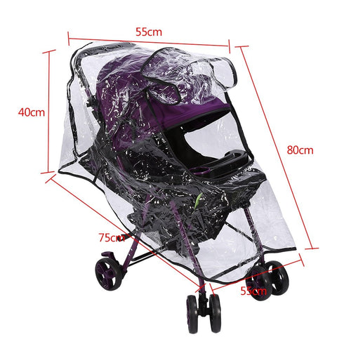 GOTOTOP Baby Stroller Cover PVC Universal Waterproof Baby Stroller Rain Cover Dust Wind Shield Pram Accessory 21.7 x 29.5 x 15.7inch...