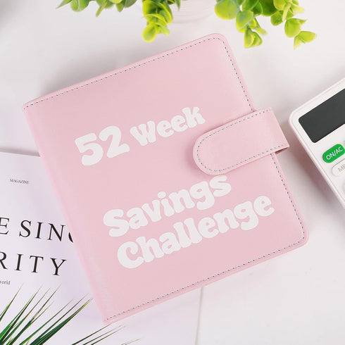 52 Week Money Saving Challenge Binder, A7 Savings Challenges Books with Cash Envelopes, Pink Budget Binder for Planning and Saving $500...