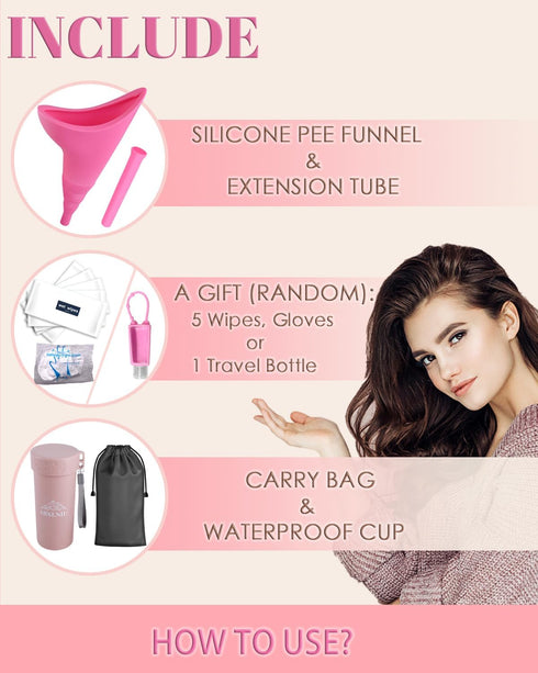 Female Urination Device with Cup, Female Urinals Portable Pee Funnel for Women - Standing Up to Pee Anywhere, Womens Pee Funnel Camping/Hiking Gea...