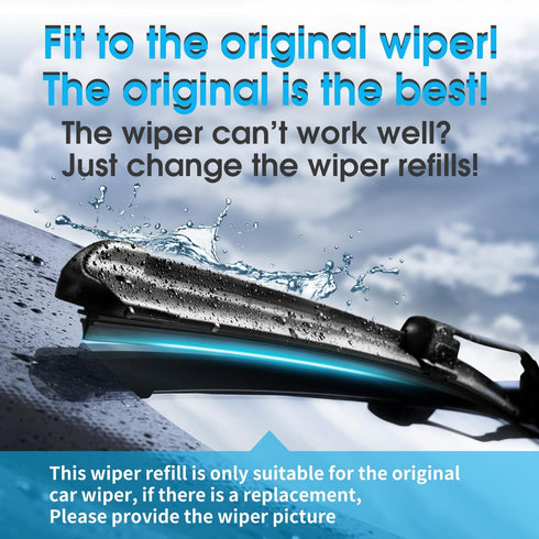 ASLAM Wiper Blade Refills 8.5mm for 16" Hybrid Windshield Wipers(Set of 2)...