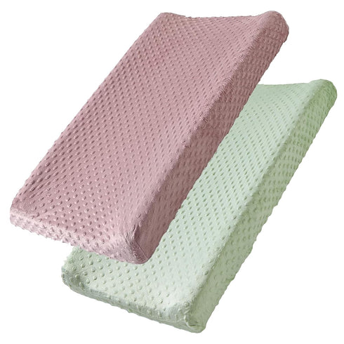 Changing Pad Cover, 2 Pack Soft Changing Table Sheets for Baby Boy and Girl, Diaper Changing Table Cover Fit 32"/34'' x 16" Pad (Green + Sepia Ros...