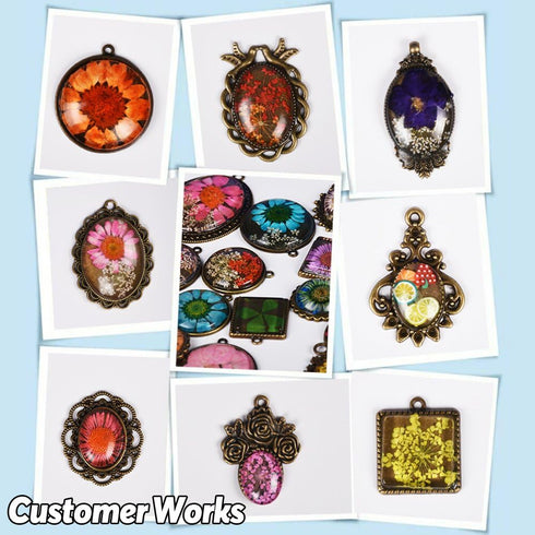 Glarks 64-Pieces Pendant Set, 16Pcs Oval Pendant Trays and 16Pcs Round Bezels with 32Pcs Glass Cabochon Round Clear Dome Tiles for Crafting DIY Je...