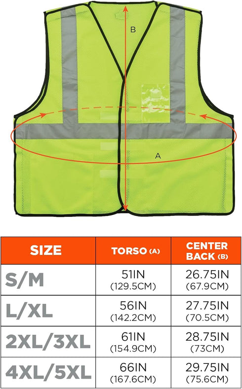 Ergodyne GloWear 8216BA ANSI High Visibility Breakaway Reflective Safety Vest with ID Badge Holder, Lime, Small/Medium...