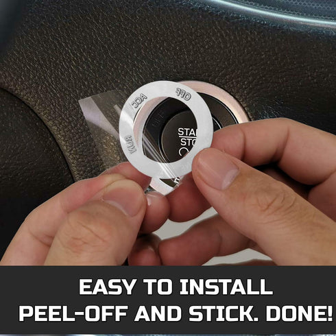 TOOLEPIC Push Start Button Cover for Dodge Challenger Charger Durango Accessories 2015-2025-Engine Start Stop Ignition Switch Kit Interior Accesso...