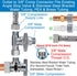 Brass Angle Stop Add-A-Tee Valve,3/8 x 3/8" x 3/8 Compression Water Splitter...