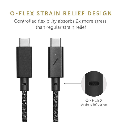 Native Union Type-C Desk Cable – USB-C to USB-C 8ft Ultra-Strong Non-Slip Charging Cable with Anchor Weight Compatible with iPhone 15, MacBook Pro...