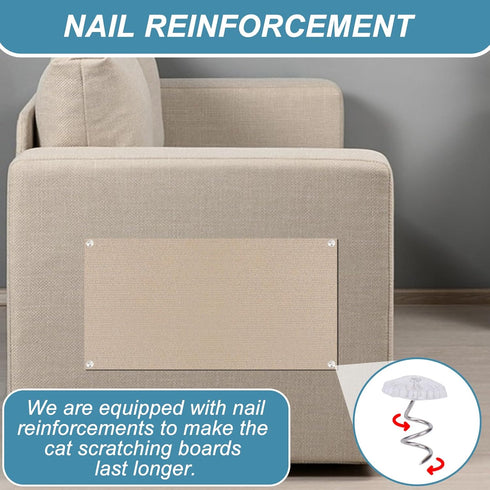 DIY Climbing Cat Scratcher Mat,2 Pack Trimmable Self Adhesive Cat Scratching Pads,39.3"X16"Cat Scratching Protector Board for Couch Furniture Wall...