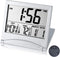 Digital Travel Alarm Clock Battery Operated, Portable Large Number Display Alarm Clock with Temperature,12/24 H Small Desk Clock -Silver (NO Light...