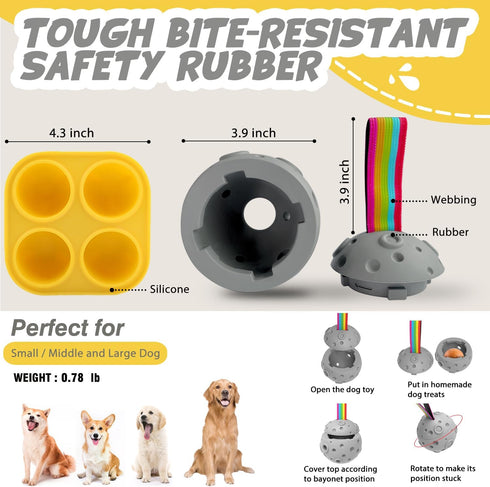 Dog Toys,Dog Puzzle Toys to Keep Them Busy,Dog Ball Toys for 20-80Lbs,Treat Dispensing Dog Toys,Dog Treat Dispenser,Freezable Fillable Dog Food To...