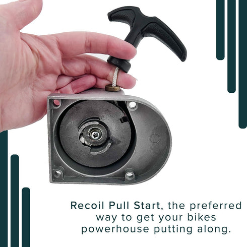 AlveyTech Recoil Pull Start Assembly for 48cc-80cc 2-Stroke Bicycle Engine Kits - Durable Cast Metal Housing Recoil Starter with Pawl, Handle and ...
