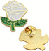 12/50/100Pcs White Rose Pins Bulk 1.2“ - Valentine's Day Flower Enamel Lapel Pin Brooch Badge Gifts For Men Women Clothes Bags Hats...