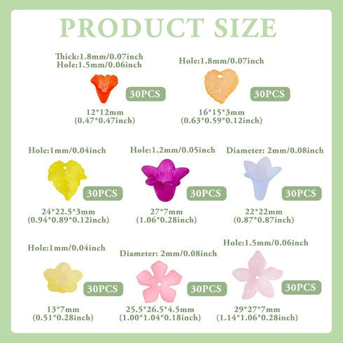 Pandahall 240pcs Acrylic Flower Beads Assorted Frosted Flower Leaf Bead Caps for DIY Bracelet Necklace Earring Jewelry Making...