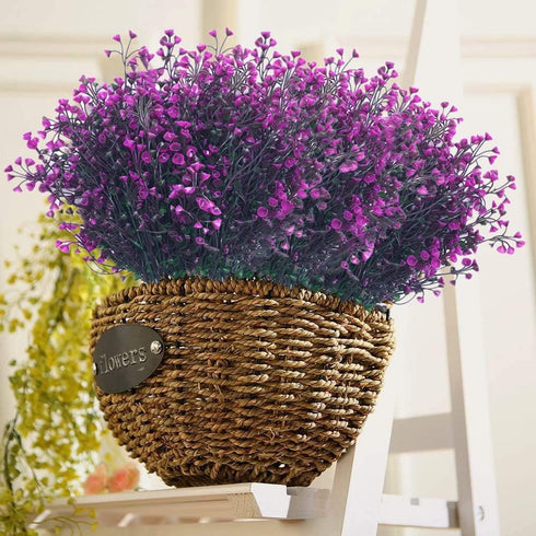 PASYOU Artificial Greenery, Plastic Plants Fake Bell Grass Flowers Lifelike Patio Yard Corridor Indoor Outdoor Home Garden Balcony Party Pot Plant...