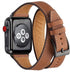 Bestig Bands Compatible with Apple Watch Band 40mm 41mm 38mm 42mm(Series 10) Women Men, Genuine Leather Double Tour Designed Slim Thin Strap for i...