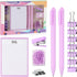 EooUooIP Desk Accessories Binding Set,Practical and Beautiful Lavender PurpleOffice Supplies Set,Stapler Hole Puncher Paper Clips and Ballpoint Pe...