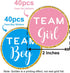 Gold Gender Reveal Stickers- 80 Pack Team boy and Team Girl Baby Shower Sticker Labels, Perfect Gender Reveal Party Supplies, 2 Inch....