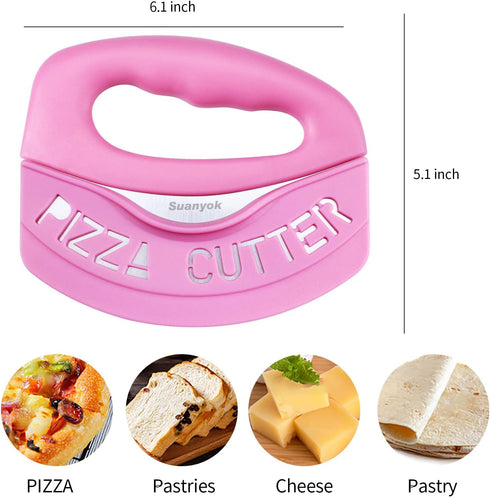 Premium Pizza Cutter Food Chopper-Super Sharp Blade Stainless Steel Pizza Cutter Rocker Slicer with Protective Sheath Multi Function Pizza Knife K...