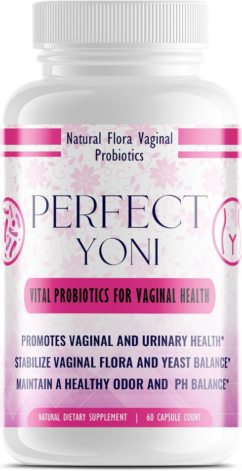 Perfect Yoni Female Vaginal Probiotics - 60 Capsules of Probiotics for Women with Lactobacillus Acidophilus & Lactobacillus Gasseri, Organic Women...