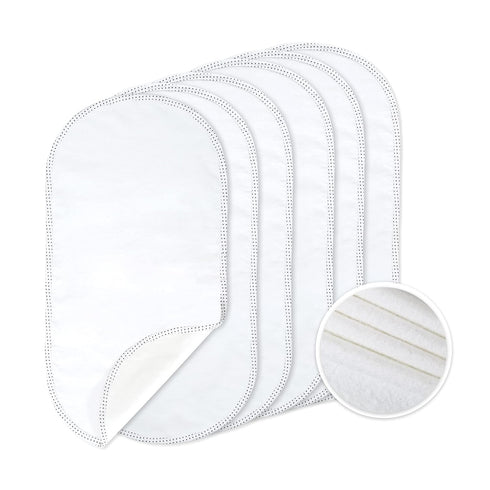 TILLYOU Waterproof Changing Pad Liners 6 Pack, 100% Cotton Reusable Cloth Diaper Liners, White...