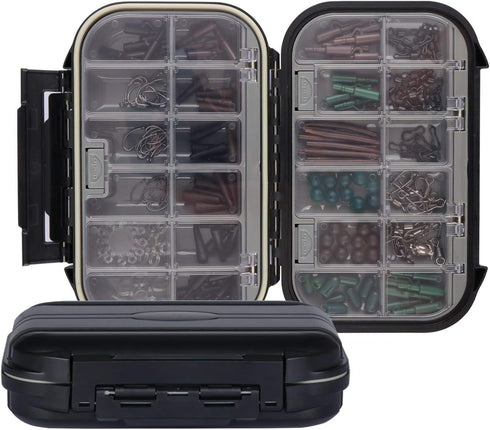 Goture Small Tackle Box,Waterproof Fishing Lure Boxes, 2 sided adjustable Small Plastic Case Small Box Storage Containers Black SMALL 6.69'' X 4.3...