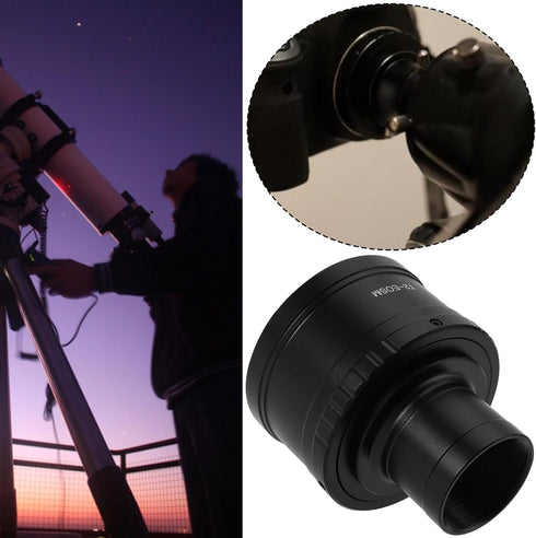 1 Set T2-EOS M Camera Telescope Lens Mount Adapter with 1.25 inch Telescope Adapter Ring Compatible with Canon EOS M M2 M3 M5 M6 M10 M50 M100 M200...