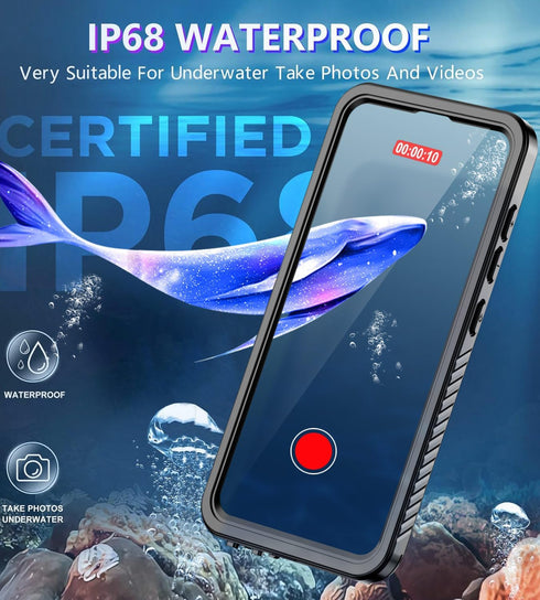 for Samsung Galaxy S24 Case, IP68 Waterproof Dustproof Shockproof S24 Case with Screen Protector for Samsung S24 (Black, Galaxy S24)...