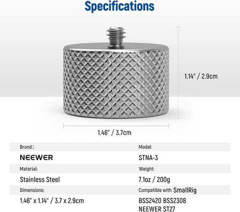 NEEWER Stackable 200g Gimbal Counterweight for Balancing Camera Long Lenses, Compatible with Tilta SmallRig Counter Weight Clamp DJI Ronin RS3 Pro...