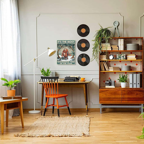 YLUYINOM Retro Tin Sign Brown Bear It's The Most Wonderful Time of The Year Metal Tin Sign Farmhouse Yard Garden Coffee Bar Decor 6X8 inch-Tin Pai...