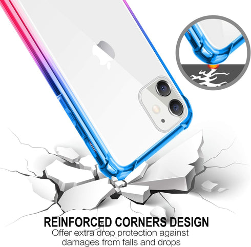 Salawat for iPhone 11 Case, Clear iPhone 11 Case Cute Gradient Anti Scratch Slim Phone Case Cover Reinforced TPU Bumper Shockproof Protective Case...