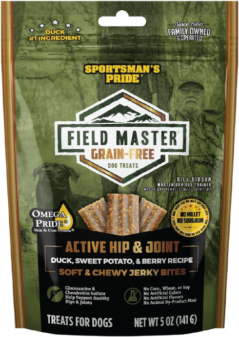 Field Master Active Hip & Joint Duck, Sweet Potato & Berry Recipe Grain-Free Jerky Bites Dog Treats, 5 oz....