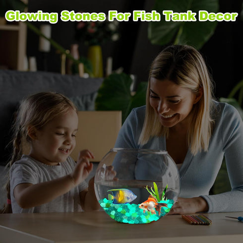 100pc Luminous Stones Glowing Rocks for Aquarium Decoration Glow Stones for Fish Tank Glowing Stones for Driveway Garden Pebbles Rocks,Purple...
