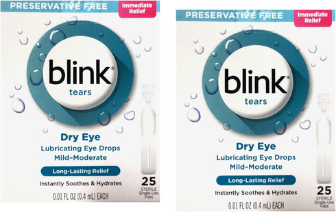 Blink Tears Preservative Free Lubricating Eye Drops 25 ct 0.01 fl oz EA (0.4 mL EA) (Pack of 2)...