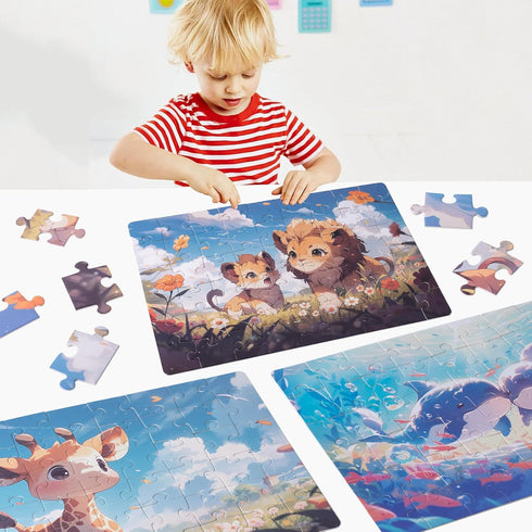 Puzzles for Kids,Animals Jigsaw Puzzles,54 Piece Puzzle for Toddler Ages 4-6 Years,Birthday Gift, for 3-8 Years Old,Children Preschool Educational...