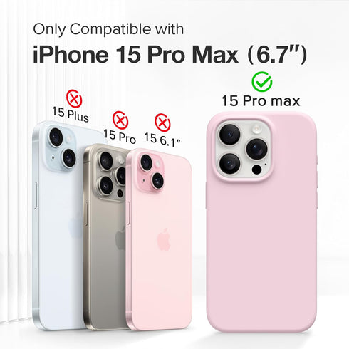 GONEZ for iPhone 15 Pro Max Case Silicone, Compatible with Magsafe, 2X Camera Protector + 2X Screen Protector, Soft Anti-Scratch Microfiber Lining...