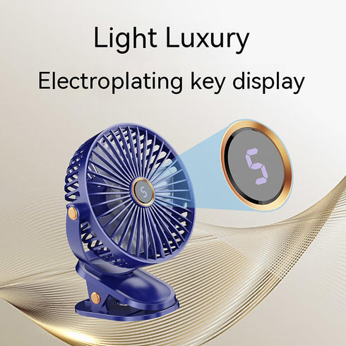 Portable Clip on Fan with 5-Speed Digital Display, 360° Rotation, Quiet Personal Cooling Small Table Fan, Battery Operated for Home Office, Stroll...