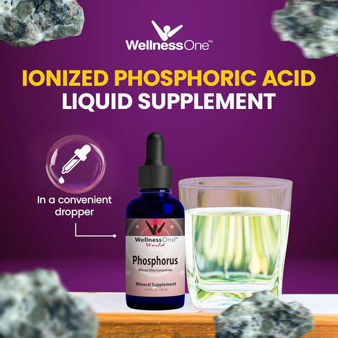 Liquid Phosphorus Supplements - Ionic Phosphorus Supplement from Ortho Phosphoric Acid for Healthy Bones & Teeth, Protein & Energy Production - No...
