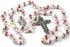HanlinCC 8mm Round Ceramic Beads with Flower Painting Catholic Rosary Necklace with Maria Center piece and Flower Cross with Leather Gift Box...