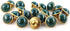Deep Green Resin Sewing Buttons Brass Metal Base with Shank 30 Pcs - 10mm, 13/32"...