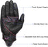 Women ’s Touchscreen Motorcycle Gloves Full Finger Black Leather Armored Ladies Motorbike Gloves (G01W-Black Leather with Rose Line, M)...