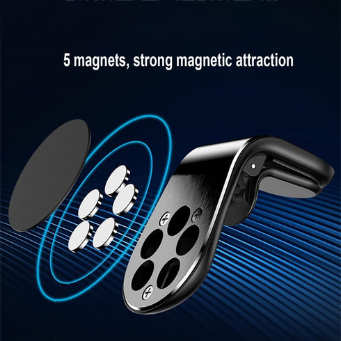 1Pc Black Universal Phone Holder Clip Car Air Vent Magnetic Mount Holder Bracket for Cell Phone GPS Suporte Celular Car Phone Holder, Cell Phone A...