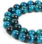 Nancybeads 60pcs 6mm Natural Aquamarine Tiger's Eye Gemstone Round Spacer Loose Stone Beads for Jewelry Making 15.5" 1 Strand (Aquamarine Tiger's ...