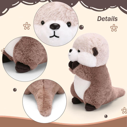 Otter Stuffed Animals Cute Otter Plush Soft Otter Plushie Toy Stuffed Otter Gift for Kids Children Girls Boys 9.8 Inch Sea Otter Stuffed Animal...