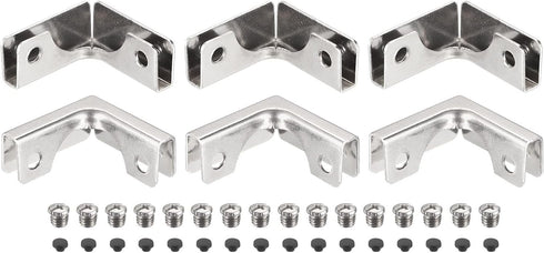 Glass Fixing Clip, 6pcs for 3-6mm L-shaped Glass Combination Fixing Bracket Reinforced Clip Clamp Glass Accessories for Glass Display Cabinet, Fis...