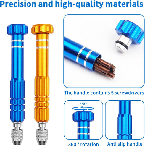 11 In 1 Multifunctional Small Screwdriver Set Eyeglass Repair Kit Portable Eye Glass Repairing S2 Steel Magnetic Eyeglass Screwdriver Kit for Eyeg...