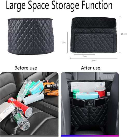 Car Pocket Handbag Holder Purse Hook for Car Leather Seat Back Organizer Holder Barrier of Backseat Pet Kids for Car Handbag Holder Between Two Se...