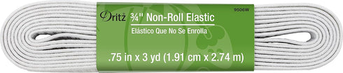 Dritz Non-Roll Elastic 3/4'X3yd-White...